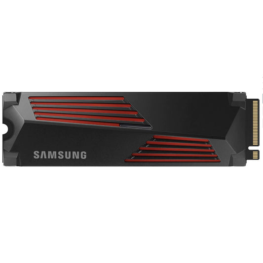 Samsung solid-state drive with red cooling fins