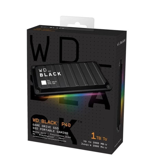 Western Digital WD Black Portable Game Drive P40 Official RGB External SSD for PC, PS4/PS5, Xbox & Mac